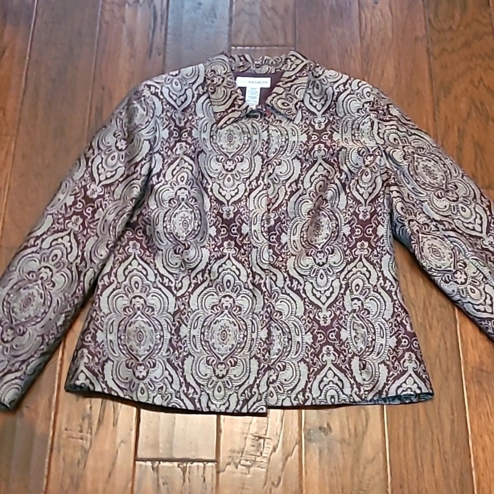 Sag Harbor brown paisley print jacket size 14